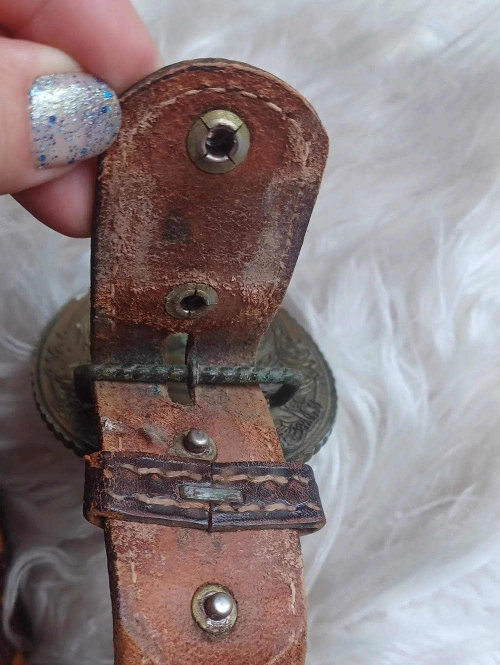 Vintage 1978 Motor Harley Davidson Leather Belt With Amazing Buckle